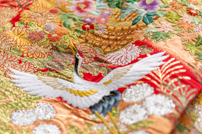 色打掛レンタル フルセット 赤地金彩草花刺繍文 032