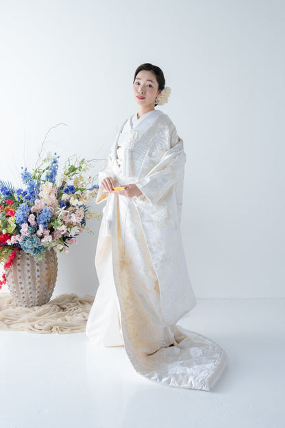 白無垢レンタル フルセット 金彩飛翔鶴桜花紋 009