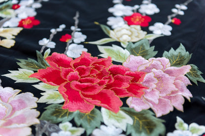 色打掛レンタル フルセット 黒地牡丹草花刺繍文 033