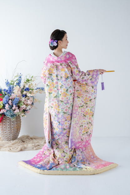 色打掛レンタル フルセット 虹地枝垂桜花文 031