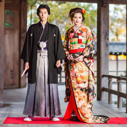 引振袖レンタル フルセット 黒地慶瑞吉祥文 001