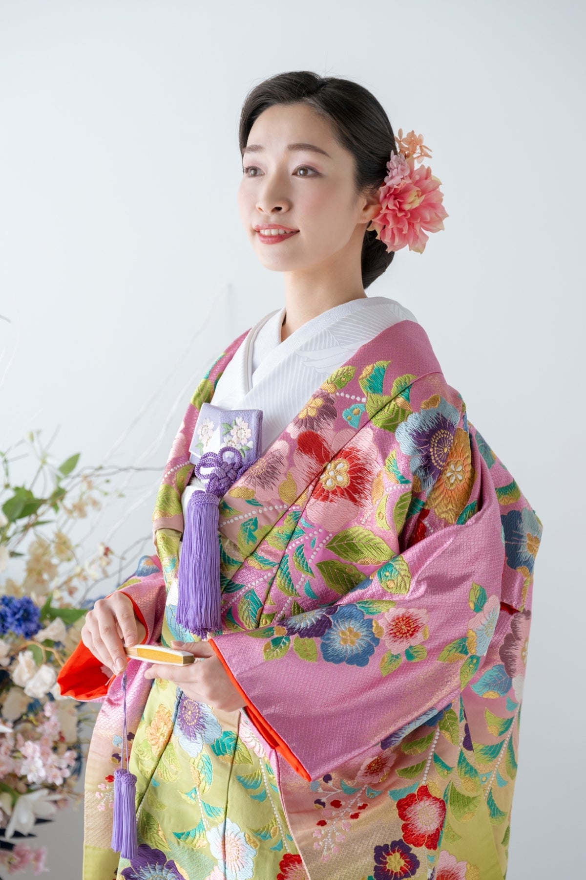 色打掛レンタル フルセット 若草地慶祥辻ヶ花文 009